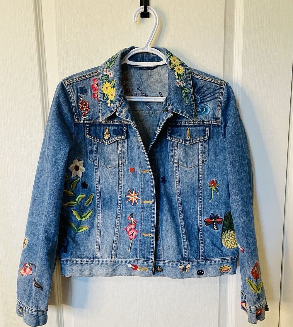 🛍️Gucci GG California Denim Embroidered Jacket Small